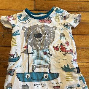 Kids Graphic Tee with Bear and Nautical Print